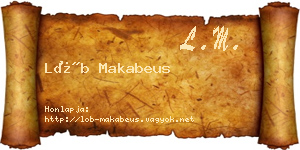 Löb Makabeus névjegykártya
